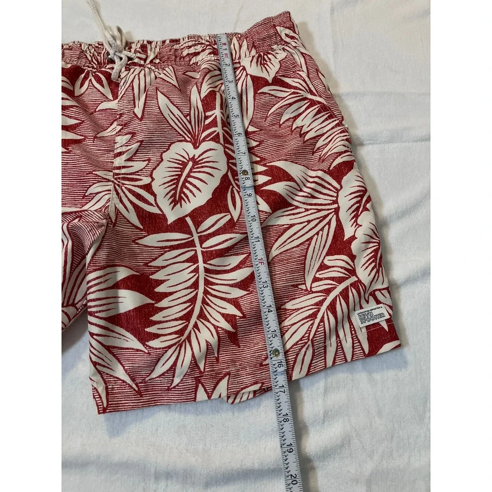 Janie and Jack Reyn Spooner Men XL Kipuka Swim Trunks Red Hawaiian Tropical NWOT